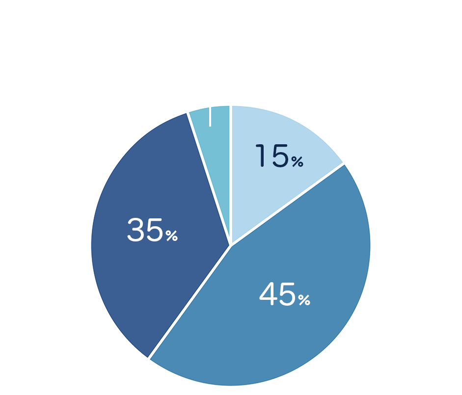 Sales Ratio / Consulting 25% / System Development and Operations 48% / Support and Help Desk 4% Manufacturing 23%